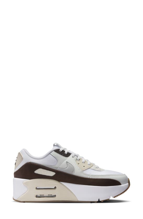 Shop Nike Air Max 90 Lv8 Platform Sneaker In White/ Dust/ Brown