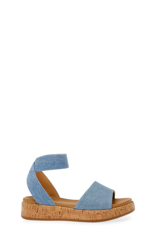 Shop Dolce Vita Kids' Sicile Ankle Strap Platform Wedge Sandal In Denim
