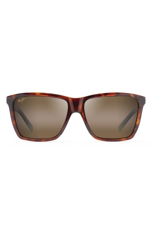 Maui Jim Cruzem 57mm Polarizedplus2® Rectangular Sunglasses In Brown
