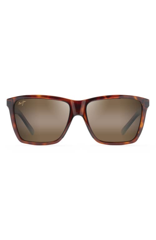 Shop Maui Jim Cruzem 57mm Polarizedplus2® Rectangular Sunglasses In Tortoise/hcl Bronze