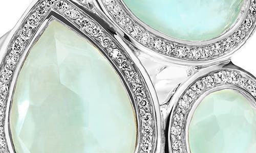 Ippolita Women's Lollipop 3-stone Sterling Silver, 0.41 Tcw Diamond & Triplet Ring In Silver/amazonite