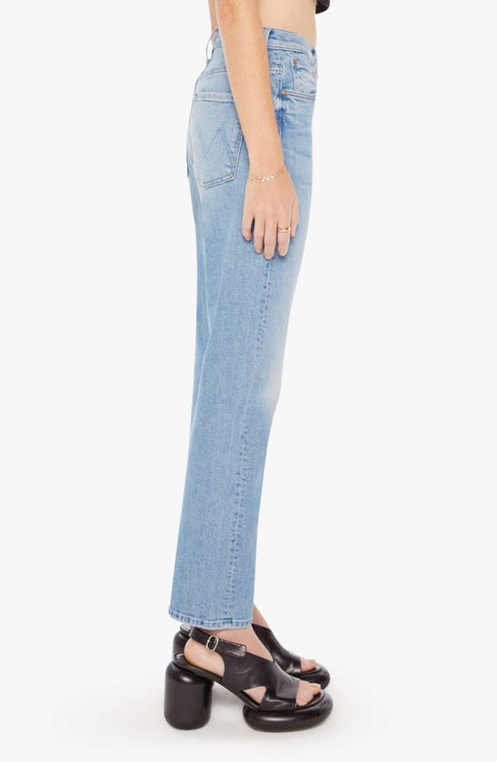 Shop Mother The Ditcher Zip Flood Straight Leg Jeans In Love On The Beat