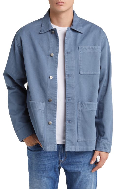 Heyday Organic Cotton Twill Overshirt in Vintage Blue