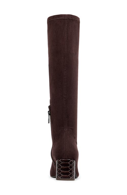 Shop Donald Pliner Pointed Toe Knee High Boot In Dark Brown