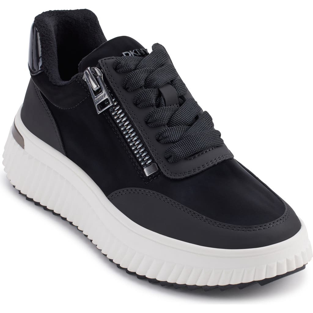 Dkny Women's Laurence Zip Sneakers In Black