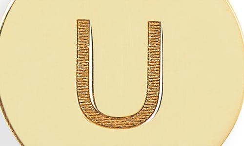Meshmerise Initial Disc Pendant Necklace In Yellow-u