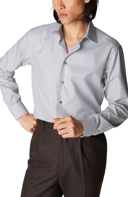 Eton Slim Fit Brocade Dress Shirt in Light Grey