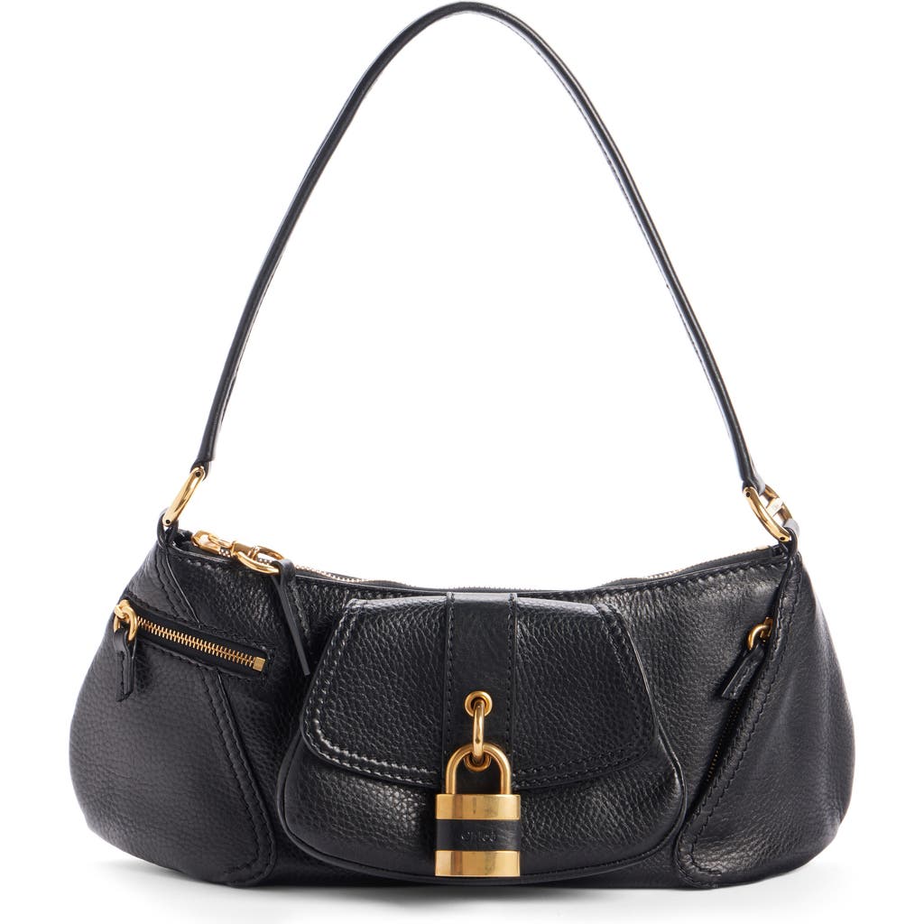 Chloé Black Leather The 99 Shoulder Bag In Black