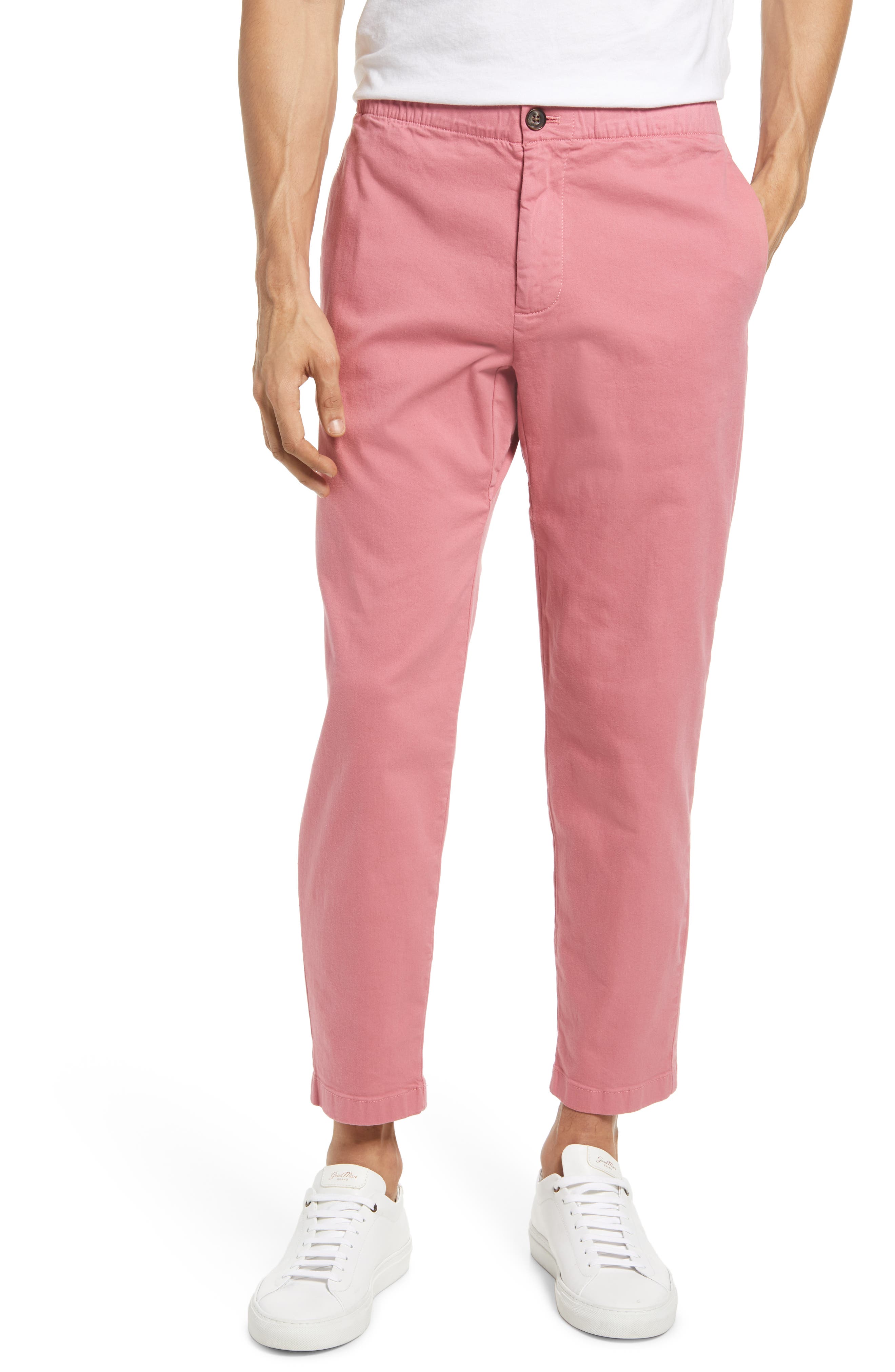 mens pink skinny chinos