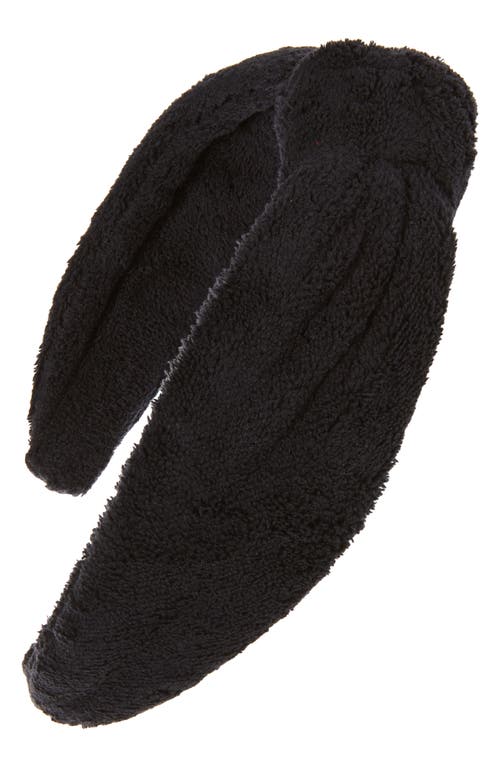 Top Knot Fleece Headband in Black
