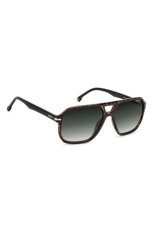 Shop Carrera Eyewear 59mm Rectangular Sunglasses In Havana/green Shaded