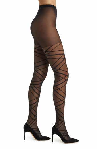 Natori Women's Lace Cut Out Net Tights, 04565, Black, S at  Women's  Clothing store