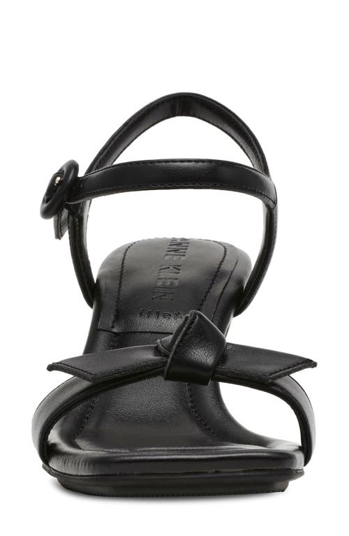 Shop Anne Klein Jia Strappy Sandal In Black Smooth