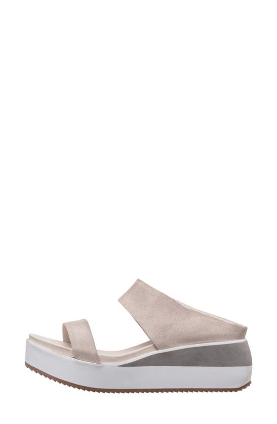 Antelope Faina Wedge Sandal In Light Grey Suede