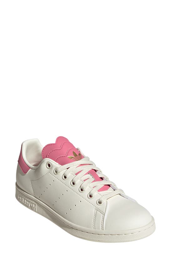 Adidas Originals Primegreen Stan Smith Sneaker In Off White/rose/off White
