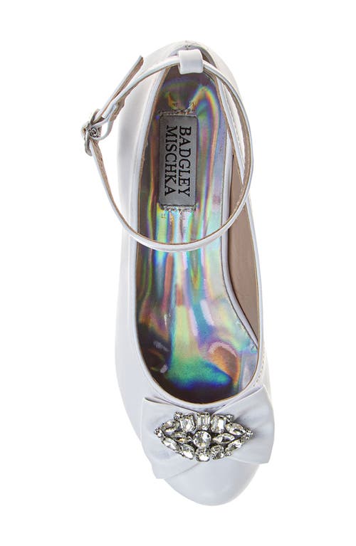 Badgley Mischka Collection Kids' Ankle Strap Pump In White