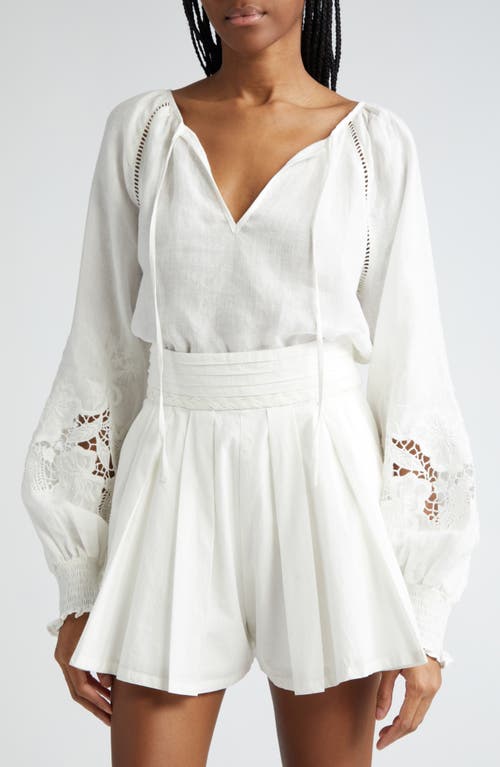 RAMY BROOK RAMY BROOK FLORA LONG SLEEVE LINEN TOP 