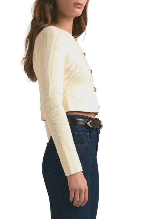 Shop Favorite Daughter The Quinn Crop Rib Cardigan In Cream