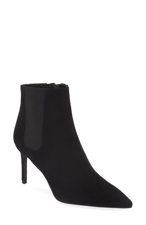 Nixie Pointed Toe Bootie in Black Suede