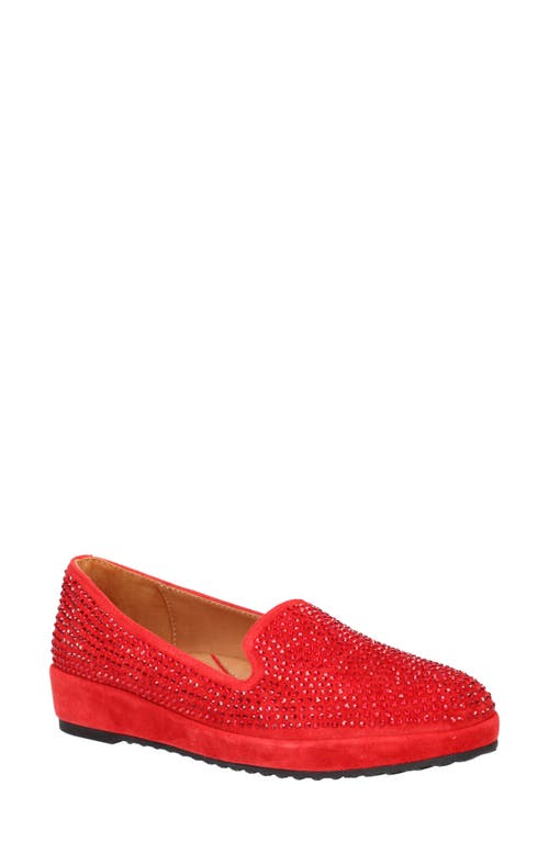 L'Amour des Pieds Correze Embellished Loafer in Red