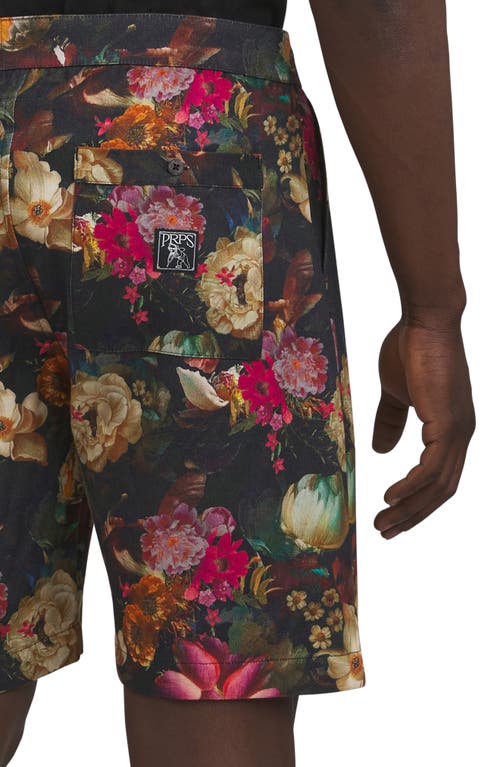 Shop Prps Gold Finch Floral Shorts In Black