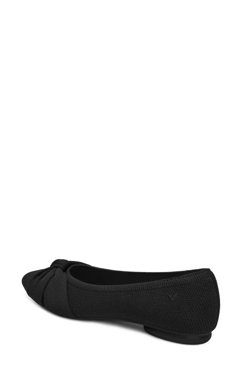 Shop Vivaia Knotted Water Resistant Almond Toe Flat In Black