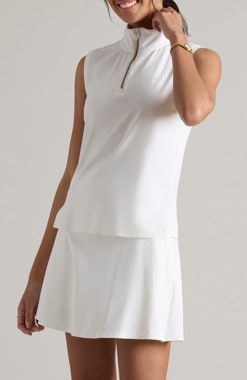 Rhone Course To Court Sleeveless Half Zip Top In White