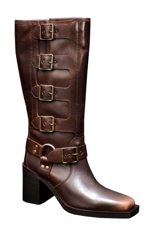 Shop Kenneth Cole Emmett Knee High Boot In Chocolate Leather