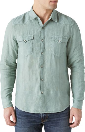 Lucky Brand Linen Button-Up Western Shirt