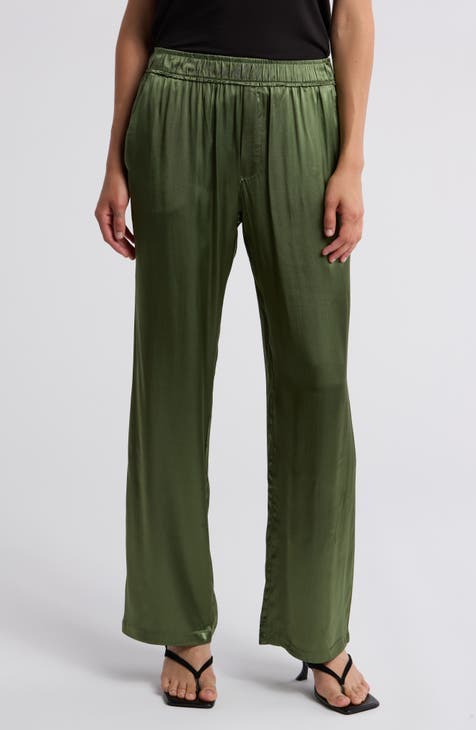 Pull-On Satin Pants