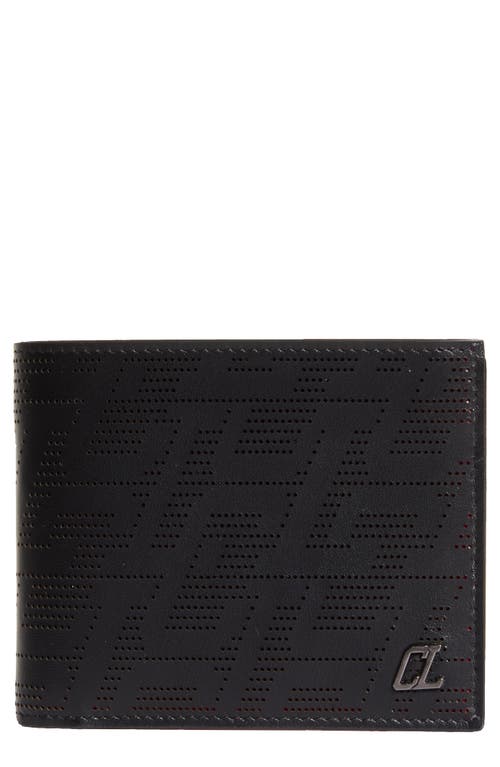 Christian Louboutin Coolcard Techno Perforated Leather Wallet in Black/Gun Metal