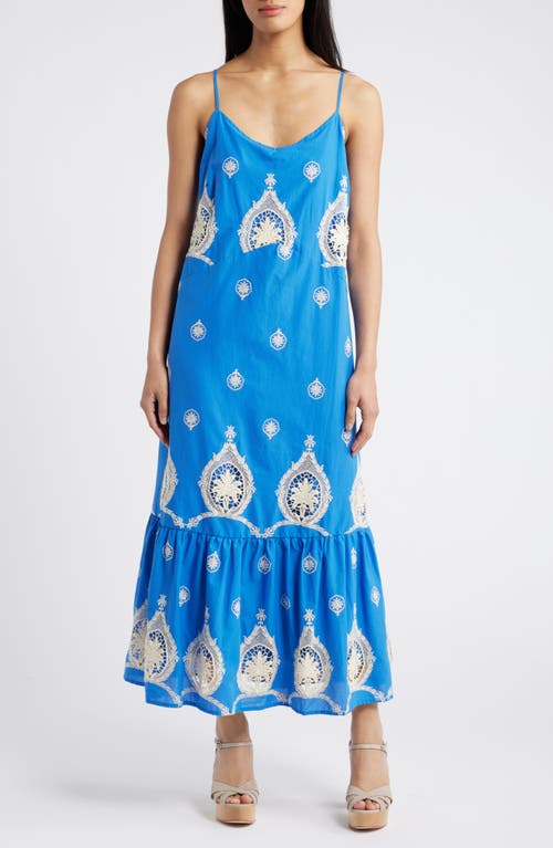 Inessa Embroidery Maxi Dress in Blue