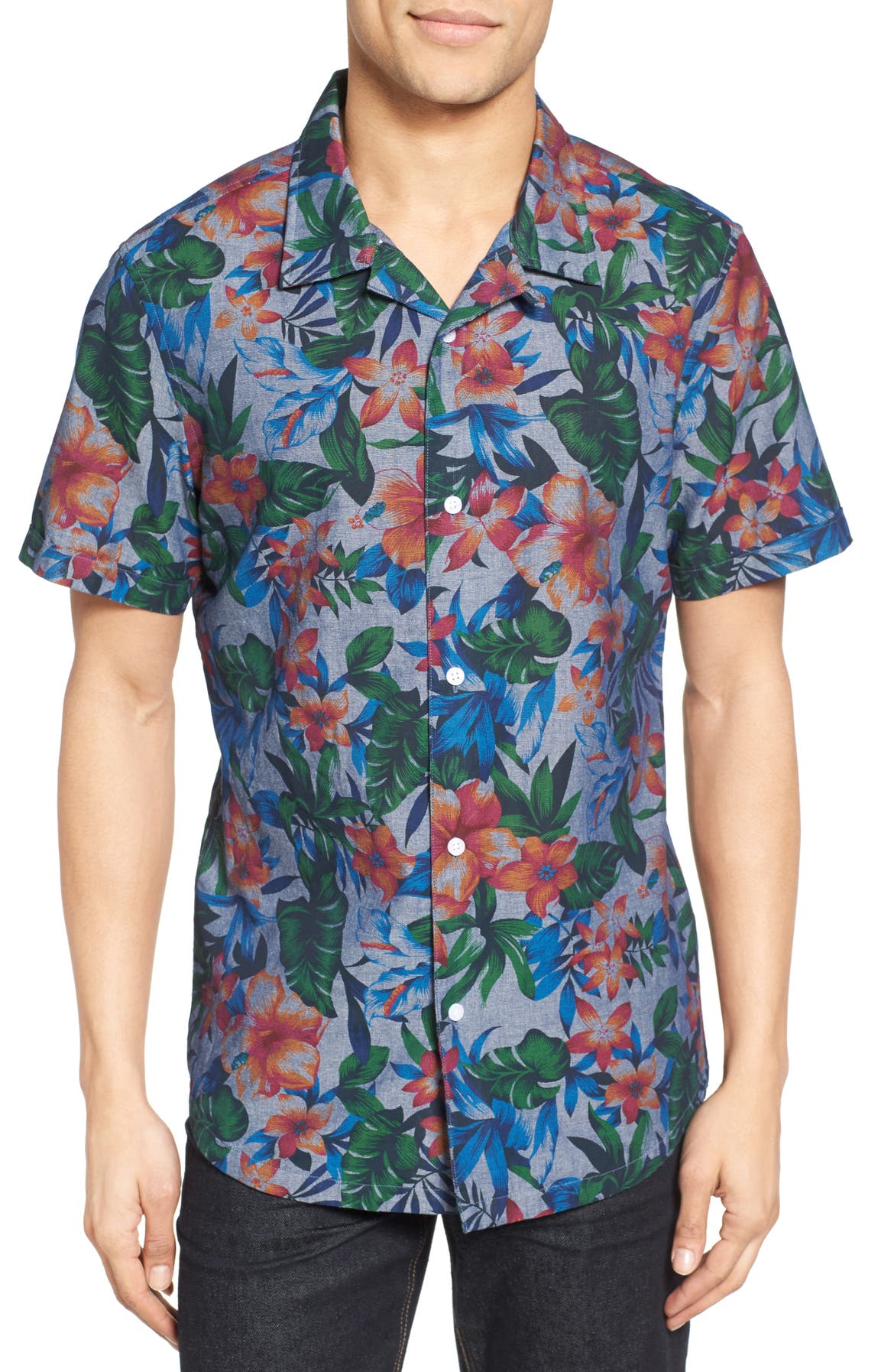 Nordstrom Men's Shop Trim Fit Floral Print Camp Shirt | Nordstrom