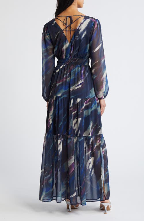 CHELSEA28 CHELSEA28 PRINT LONG SLEEVE CHIFFON MAXI DRESS 