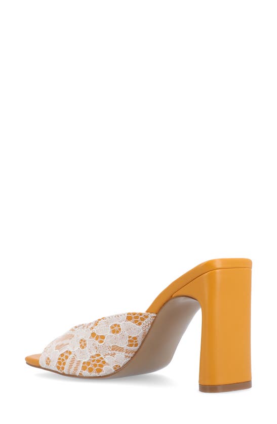 Journee Collection Daivia Lace Block Heel Sandal In Orange