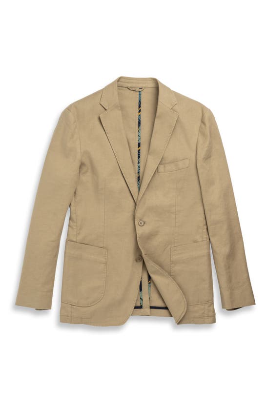 Shop Rodd & Gunn Golden Court Linen & Cotton Sport Coat In Khaki