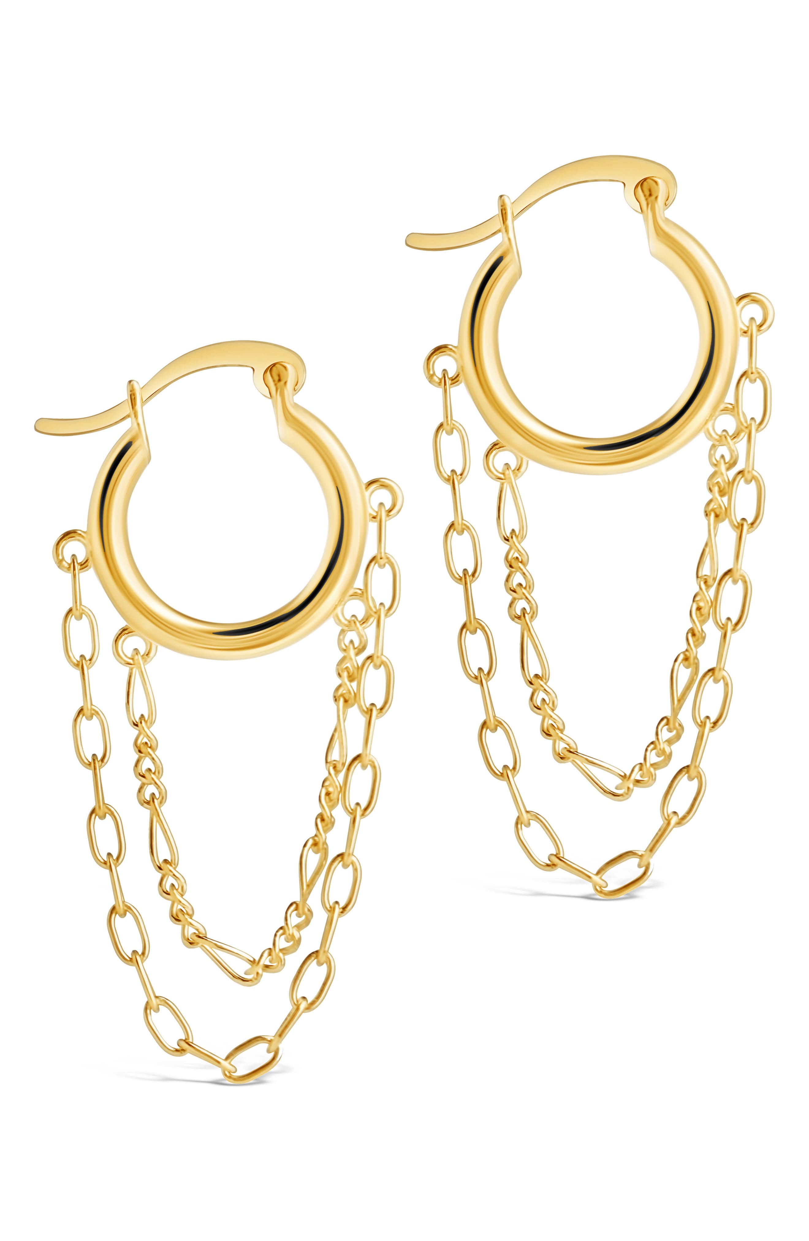 gold chain hoops