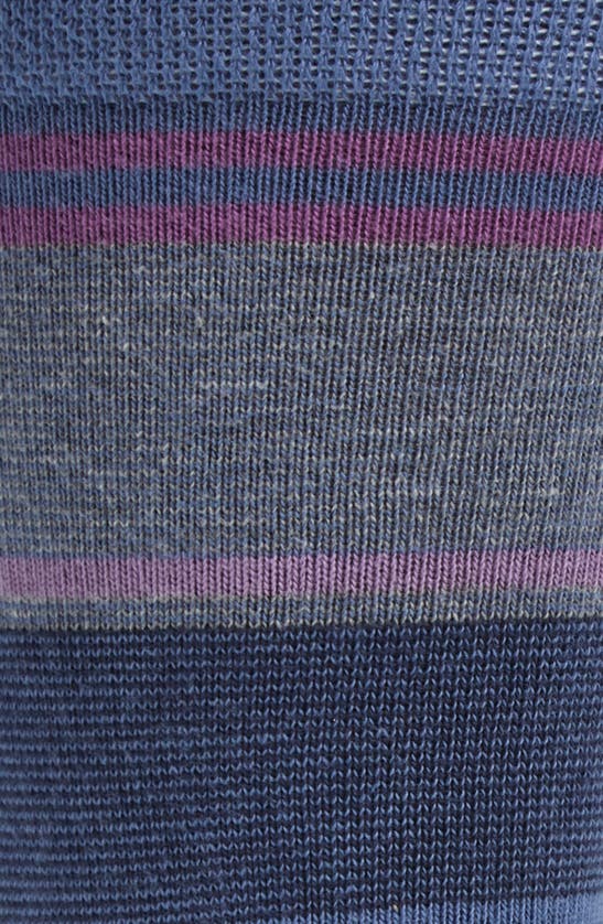 Shop Ted Baker Sokkfor Stripe Organic Cotton Blend Dress Socks In Blue