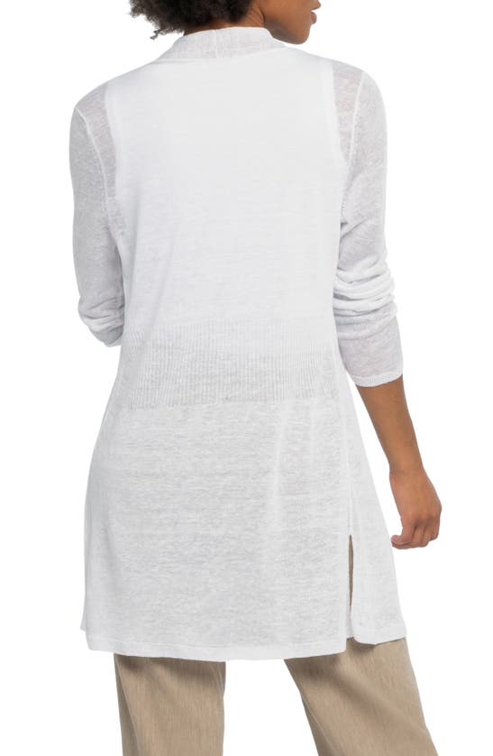 NIC + ZOE NIC+ZOE OPEN FRONT LINEN BLEND LONG CARDIGAN