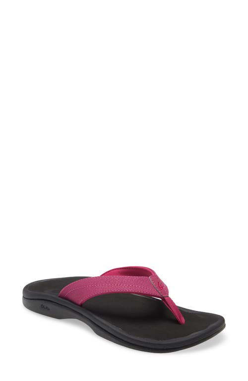 Olukai Ohana Flip Flop In Orchid Flower/black