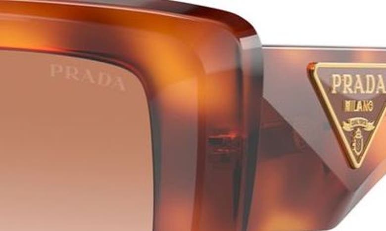 Shop Prada 50mm Rectangular Sunglasses In Brown Gradient