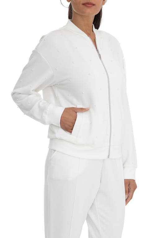 NANETTE LEPORE NANETTE LEPORE PLAY IMITATION PEARL STUDDED BOMBER JACKET