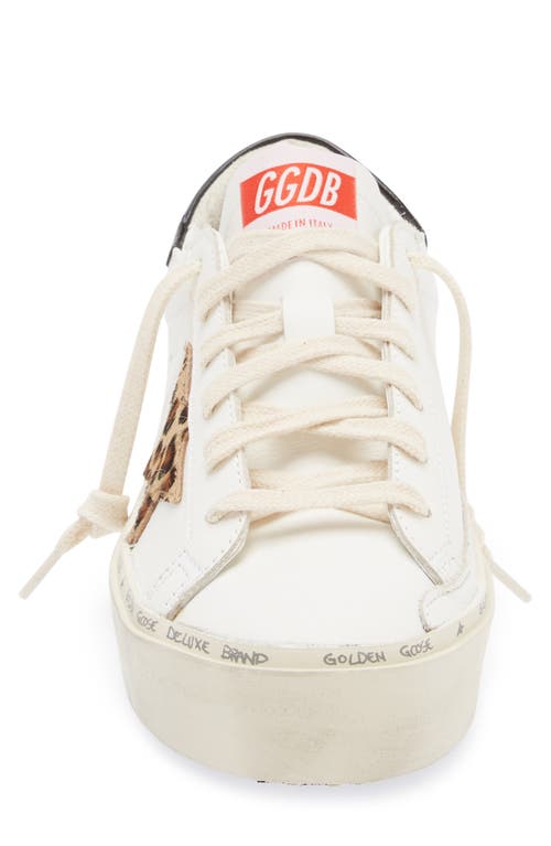 Shop Golden Goose Hi Star Platform Sneaker In White/leopard