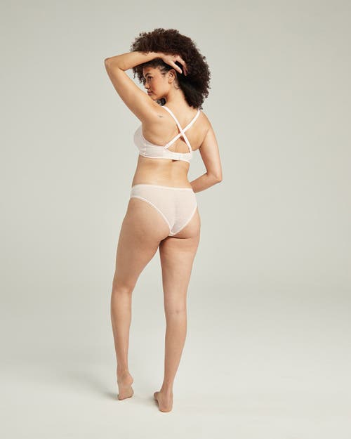 Nudea The Sheer Deco High Leg Brief In Blush Pink