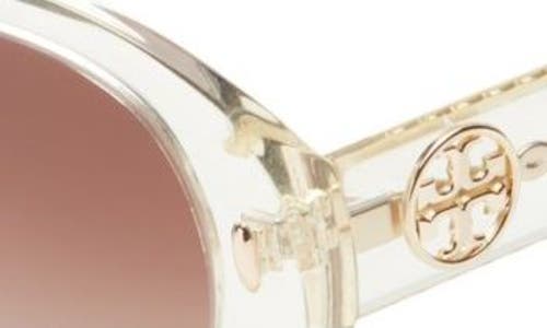 Tory Burch 53mm Gradient Oval Sunglasses In Brown Gradient