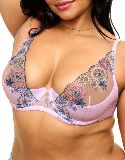 Shop Adore Me Prisma Contour Quarter Cup Bra In Floral Pink