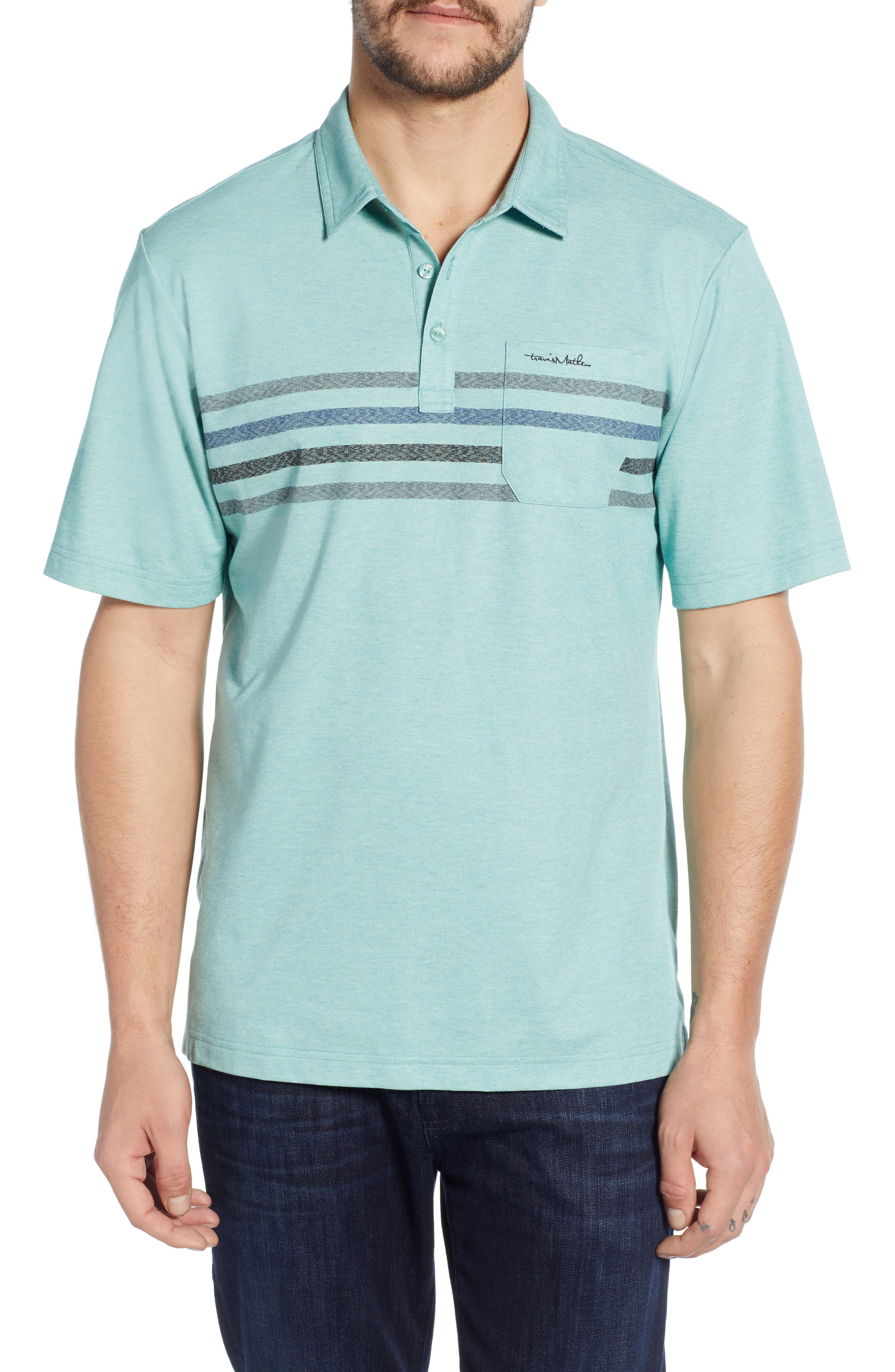 Travismathew Oh Snap Regular Fit Performance Polo, Green