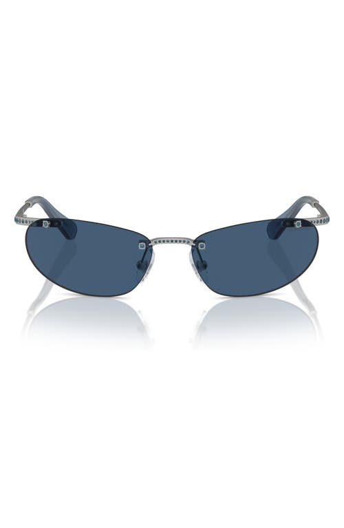 59mm Oval Sunglasses in Dark Blue