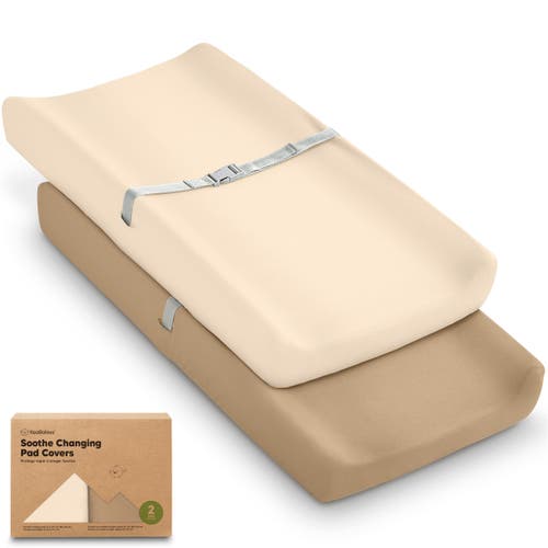 Keababies 2-pack Soothe Changing Pad Covers In Pecan