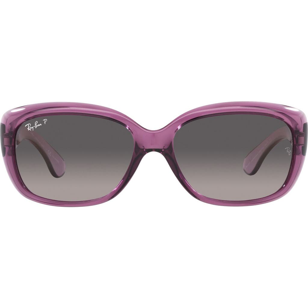 Ray Ban Rb4101 Jackie Ohh Rectangle-frame Acetate Sunglasses In Violet/grey Gradient Polar
